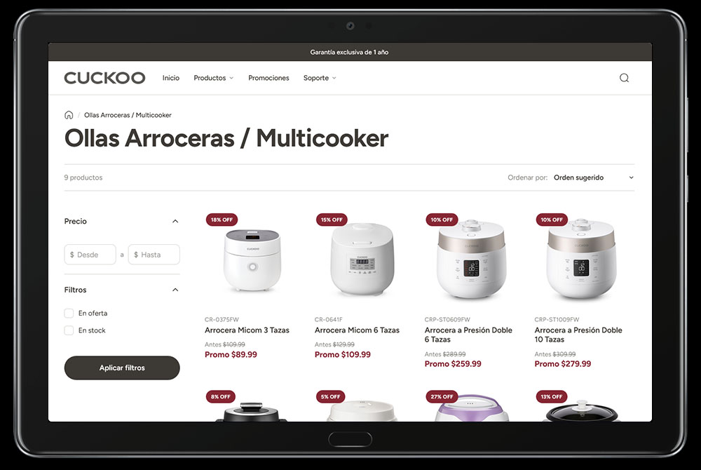 Listado de categoría Ollas Arroceras y Multicooker