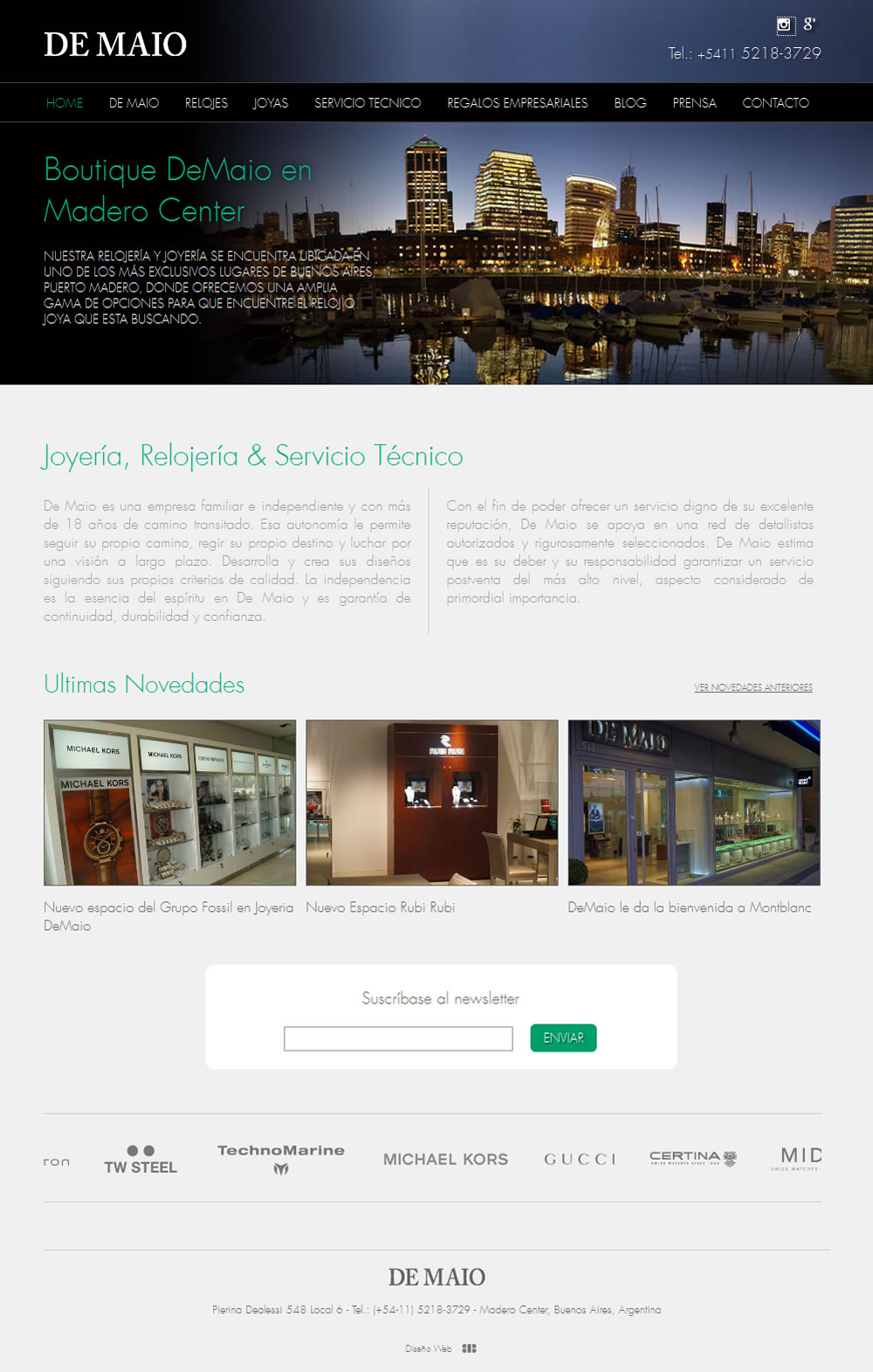 diseño website De Maio Joyería