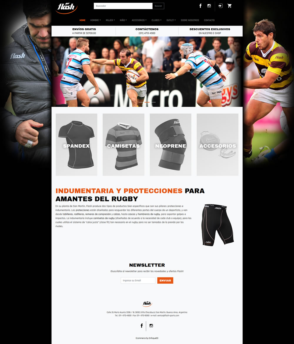 diseño website flash sports