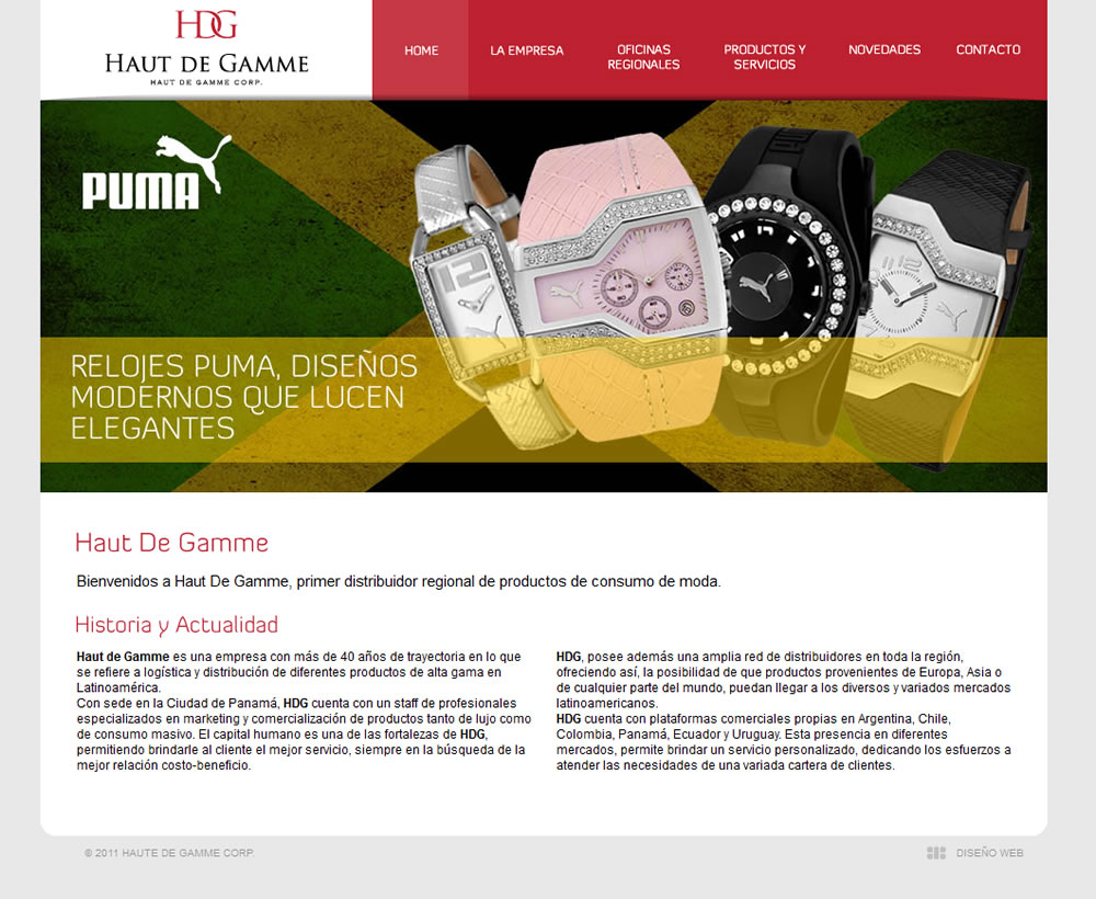 diseño website Haut De Gamme