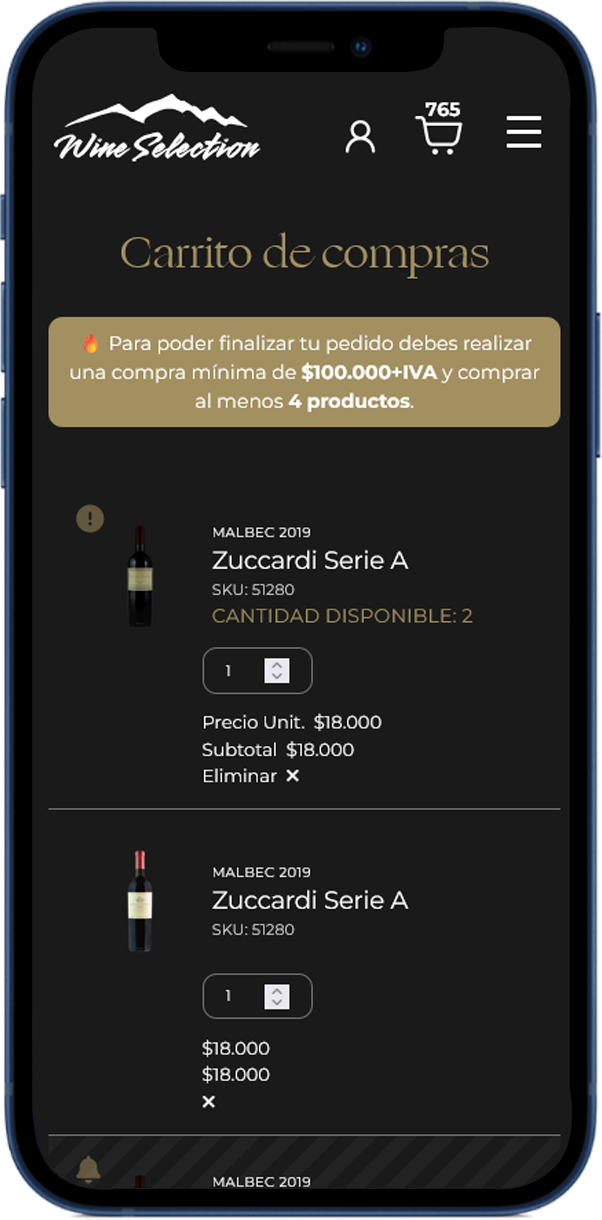 Wine Selection diseño web